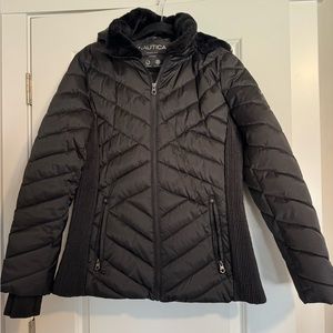 Nautica ladies, black puffer jacket. Slightly used great condition.